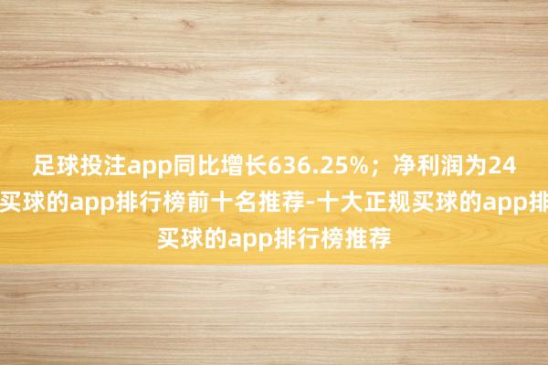 足球投注app同比增长636.25%；净利润为24.13亿元-买球的app排行榜前十名推荐-十大正规买球的app排行榜推荐