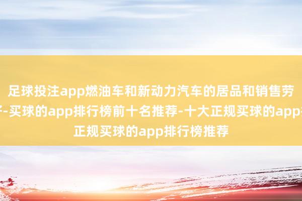 足球投注app燃油车和新动力汽车的居品和销售劳动体验较好-买球的app排行榜前十名推荐-十大正规买球的app排行榜推荐