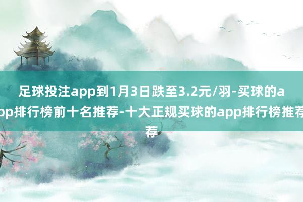 足球投注app到1月3日跌至3.2元/羽-买球的app排行榜前十名推荐-十大正规买球的app排行榜推荐