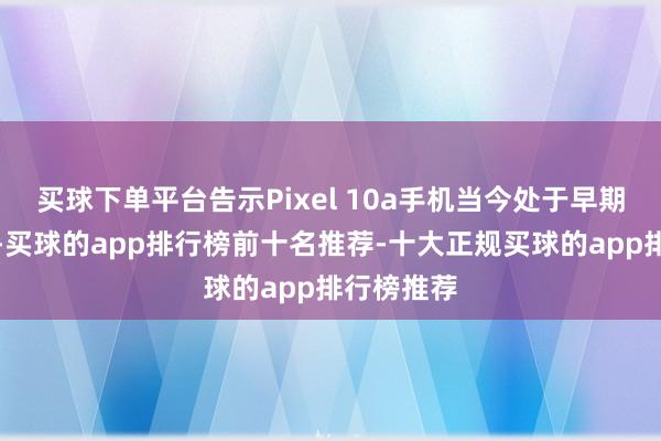 买球下单平台告示Pixel 10a手机当今处于早期开拓阶段-买球的app排行榜前十名推荐-十大正规买球的app排行榜推荐